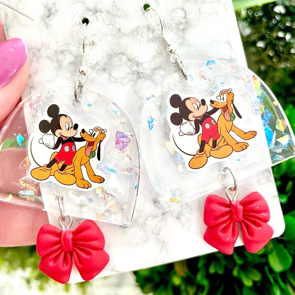 Acrylic Mickey Mouse Earrings